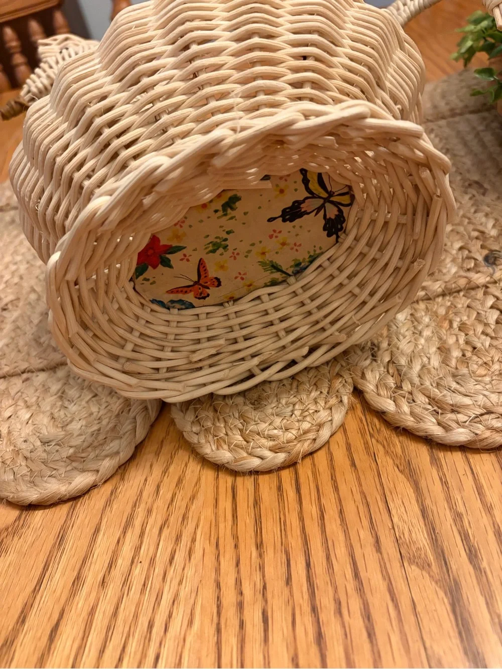 Vintage Wicker Bird Basket